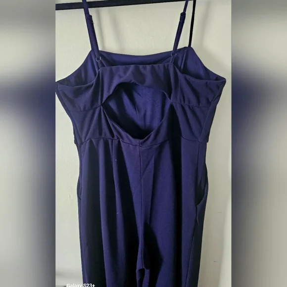 Blue Jumpsuit with Flowing Silhouette - Picture 5 of 7